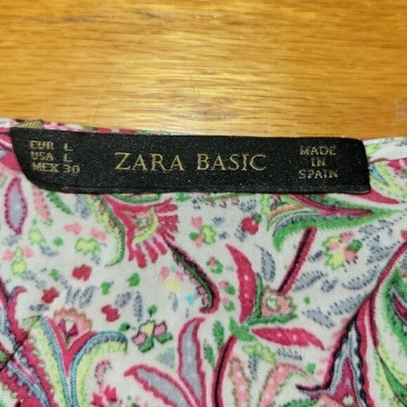 Zara Paisley Floral V-neck Short Sleeveless Romper L - Picture 11 of 15
